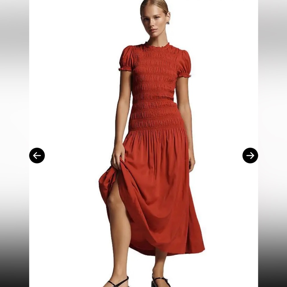 Like new Reformation Kiria Smocked Midi Dress